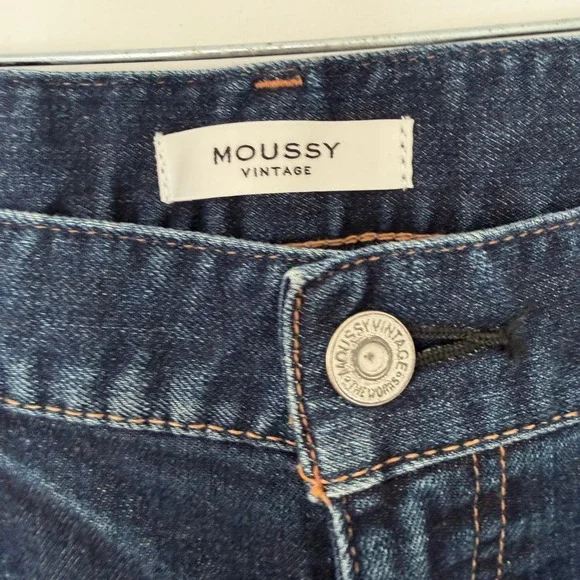 MOUSSY VINTAGE Jeans Women's Dark Wash Flare Leg Slit Denim Size 29